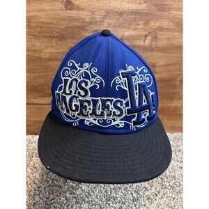 Blue and Black Embroidered Hat